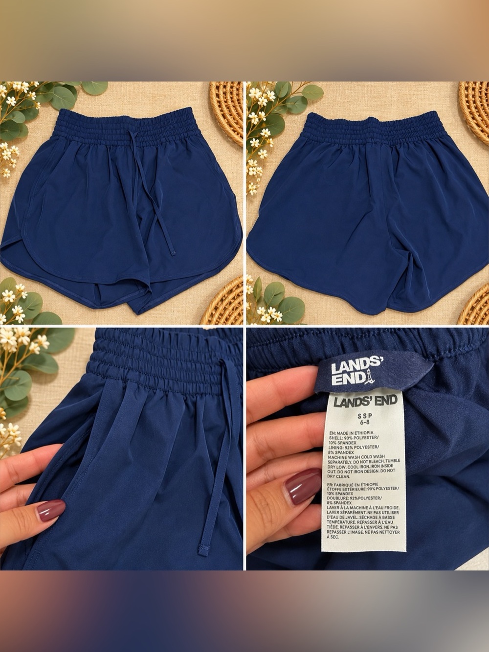 Lands’ End Women’s Navy Athletic Shorts – Size S